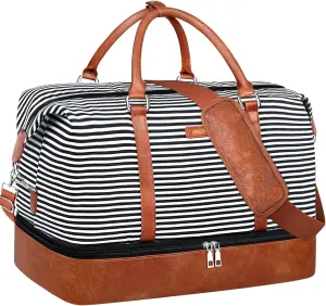 IBFUN Weekender Bags for Women, 21" Weekender Travel Bag, Travel Duffle Bag with Shoe Compartment Carry on Overnight Duffel Bag for Weekend Travel Business Trip