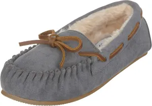 ILLUDE Women’s Moccasin Slipper Vegan Suede Faux Fur Lined Indoor Outdoor Moccasins Slip On Loafers Moccasins Shoes