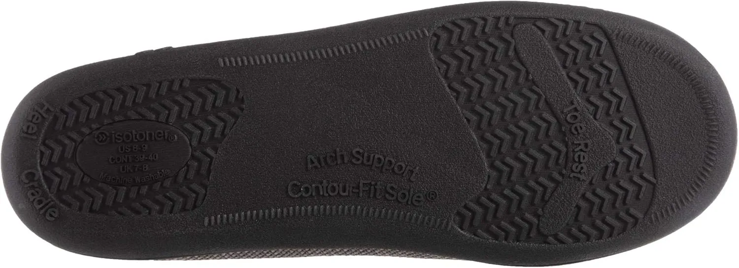 isotoner Men's Diamond Corduroy Moccasin Indoor/Outdoor Slipper with Memory Foam