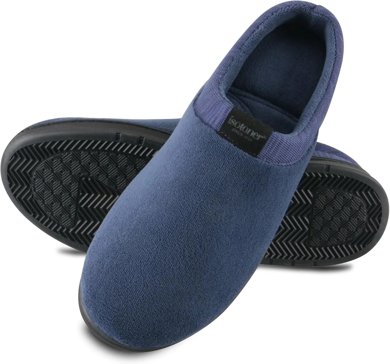 isotoner Men's Microterry Jake Clog Slipper-with Gel Infused Memory Foam