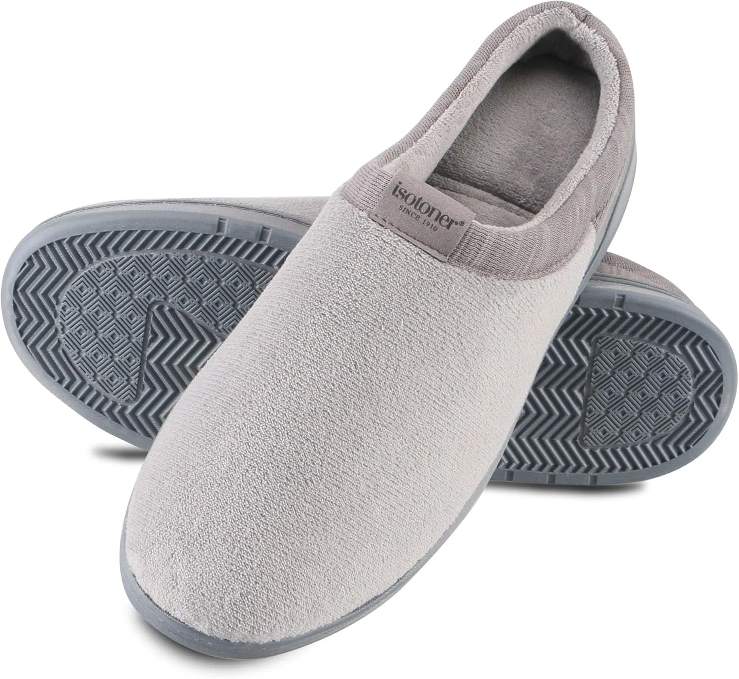 isotoner Men's Microterry Jake Clog Slipper-with Gel Infused Memory Foam