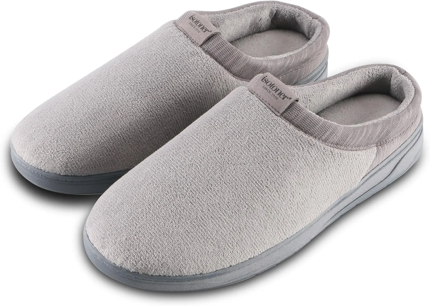 isotoner Men's Microterry Jake Clog Slipper-with Gel Infused Memory Foam