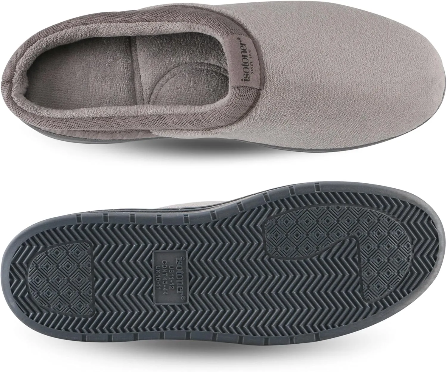 isotoner Men's Microterry Jake Clog Slipper-with Gel Infused Memory Foam