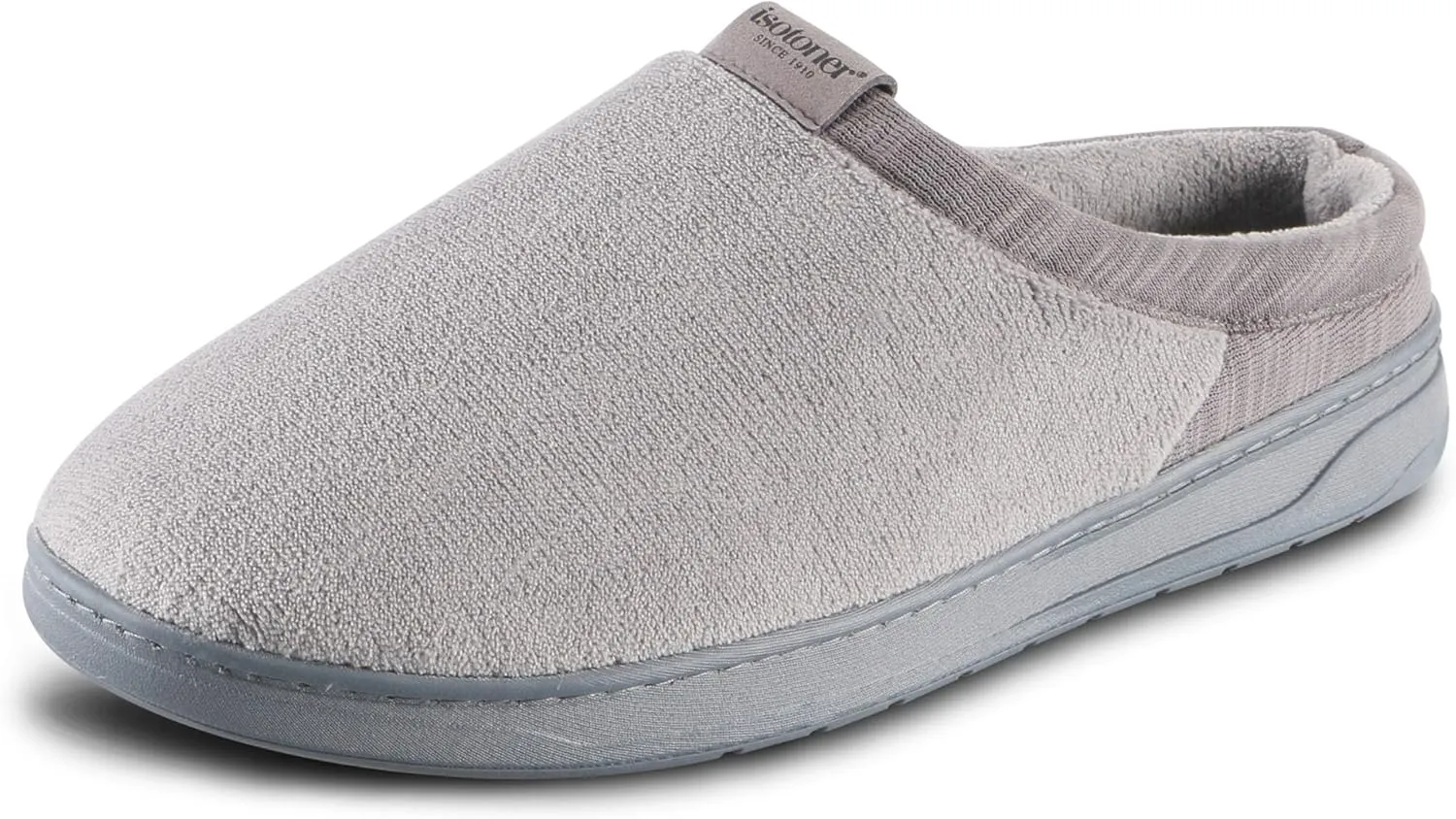 isotoner Men's Microterry Jake Clog Slipper-with Gel Infused Memory Foam