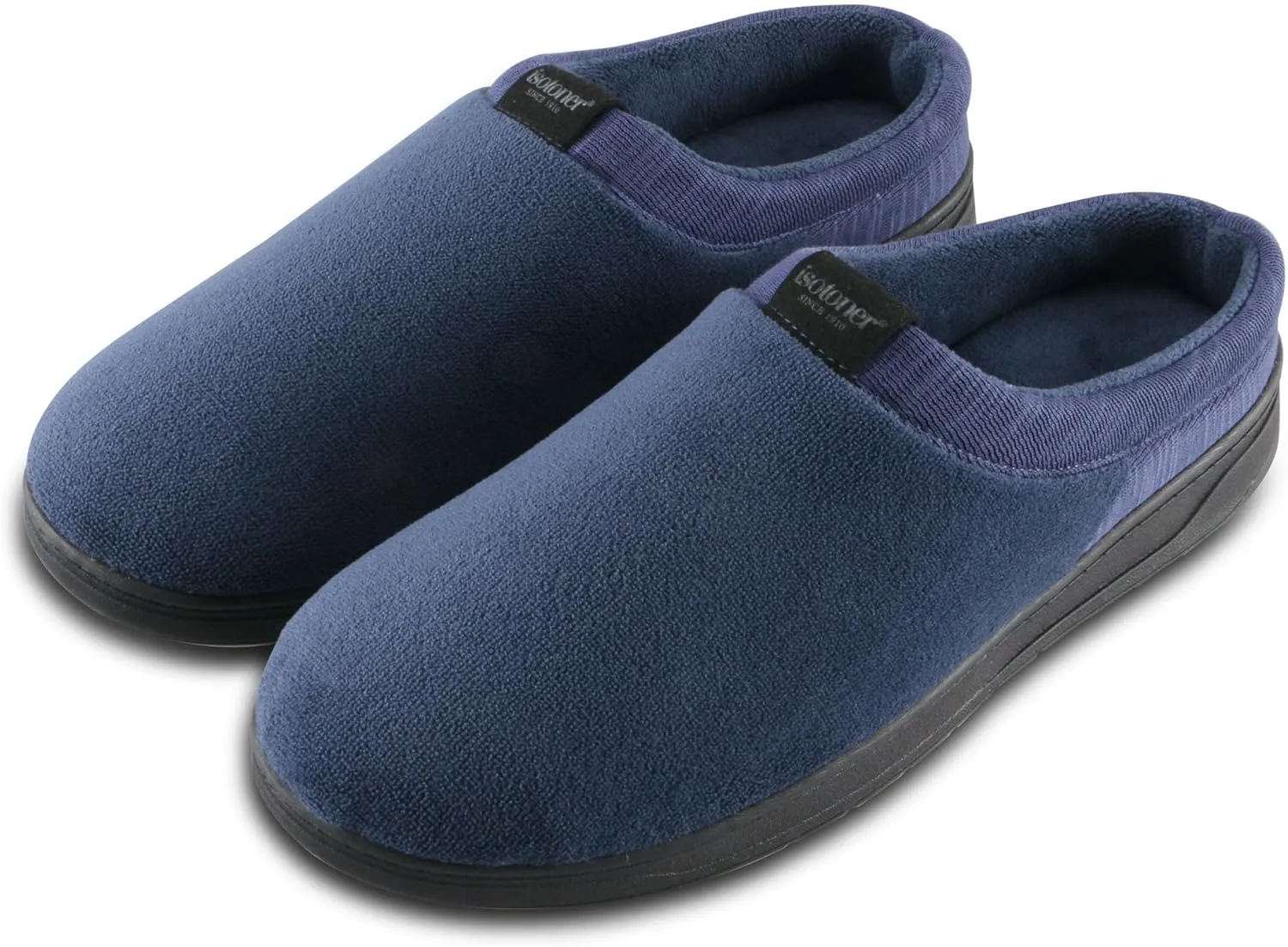 isotoner Men's Microterry Jake Clog Slipper-with Gel Infused Memory Foam
