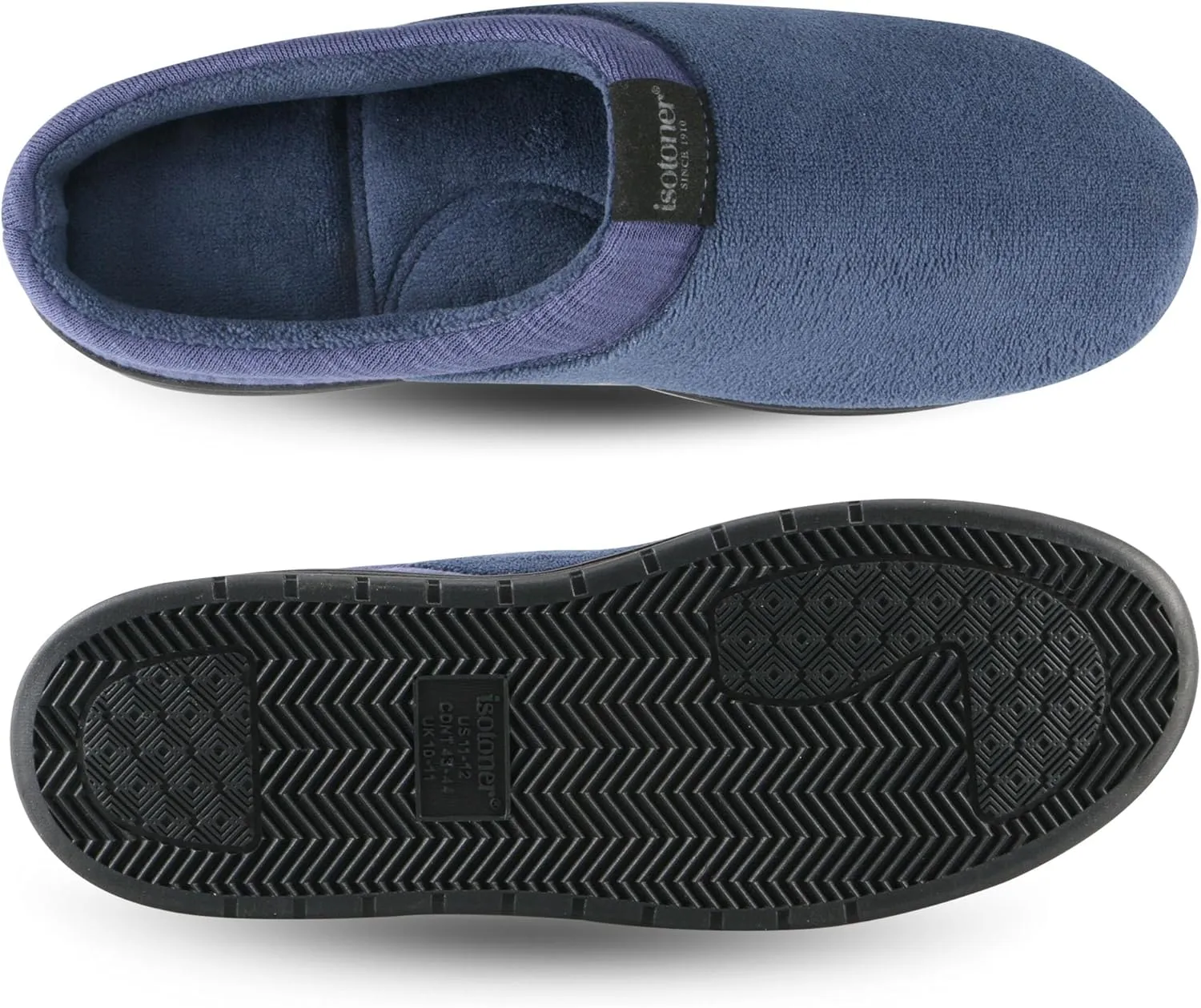 isotoner Men's Microterry Jake Clog Slipper-with Gel Infused Memory Foam