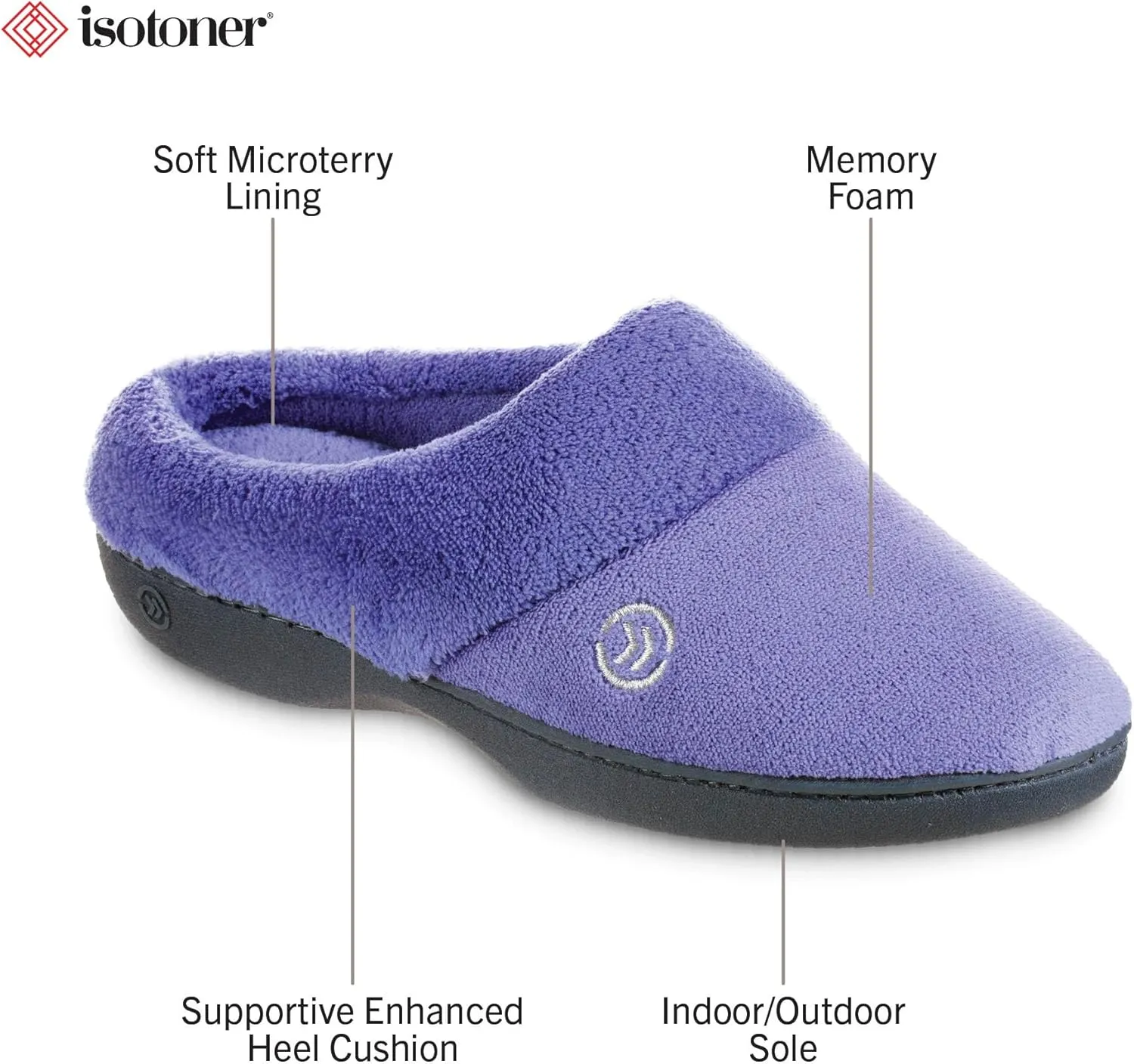 Isotoner Women's Classic Hoodback with Memory Foam Slipper