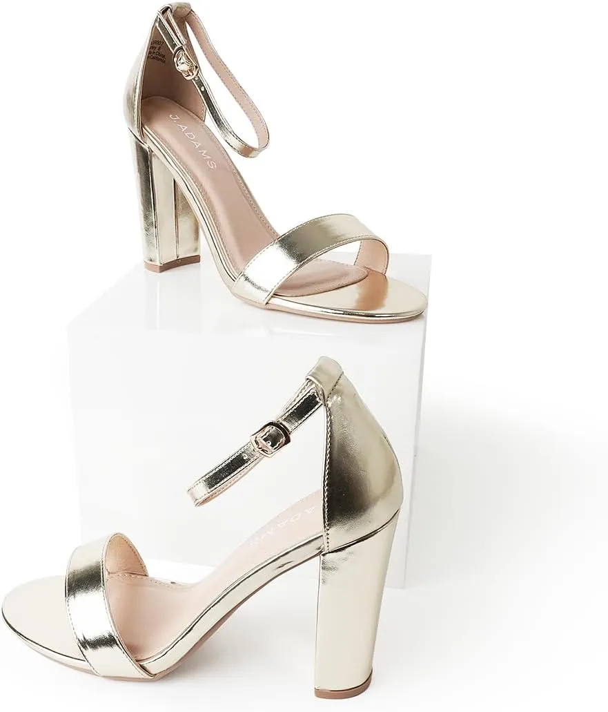J. Adams Shirley Heels for Women - Ankle Strap High Heel Dressy Sandals