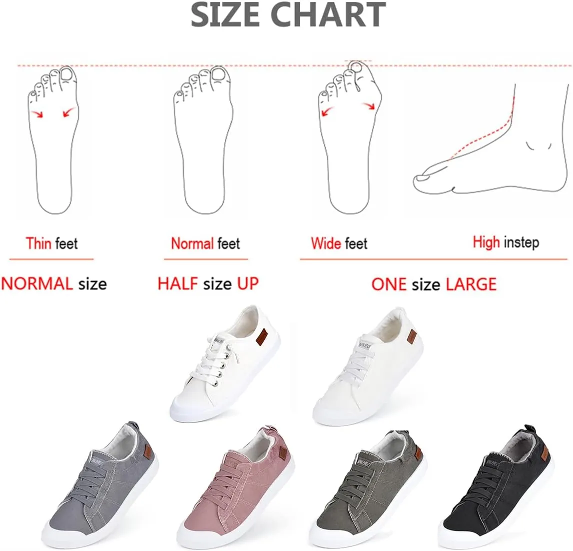 JENN ARDOR Women's Canvas Sneaker Slip-ons Loafers Shoes for Womens Fashion Casual Canvas Round Toe Soft Comfortable Walking Flats