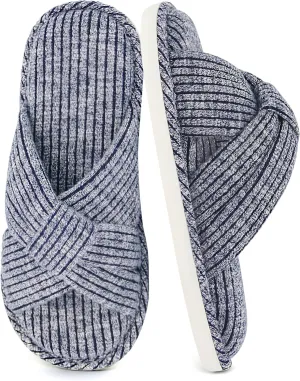 Jerzmy Cross Slippers for Women, Comfy Memory Foam House Bedroom Slippers Trendy Woman Gifts Home Shoes for Room Indoor Kitchen