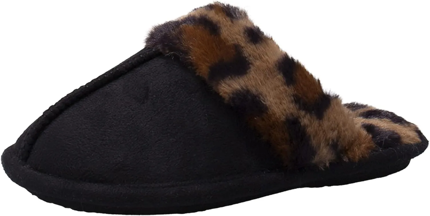 Jessica Simpson Girls Comfy Slippers - Cute Faux Fur Slip-on Shoes Memory Foam House Slipper