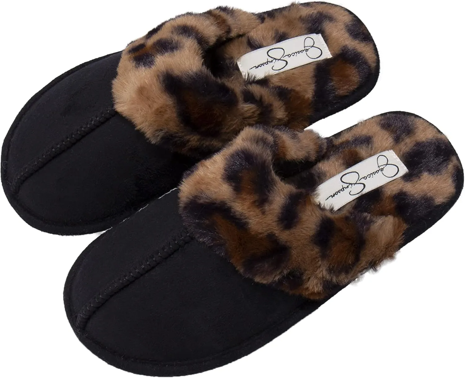 Jessica Simpson Girls Comfy Slippers - Cute Faux Fur Slip-on Shoes Memory Foam House Slipper