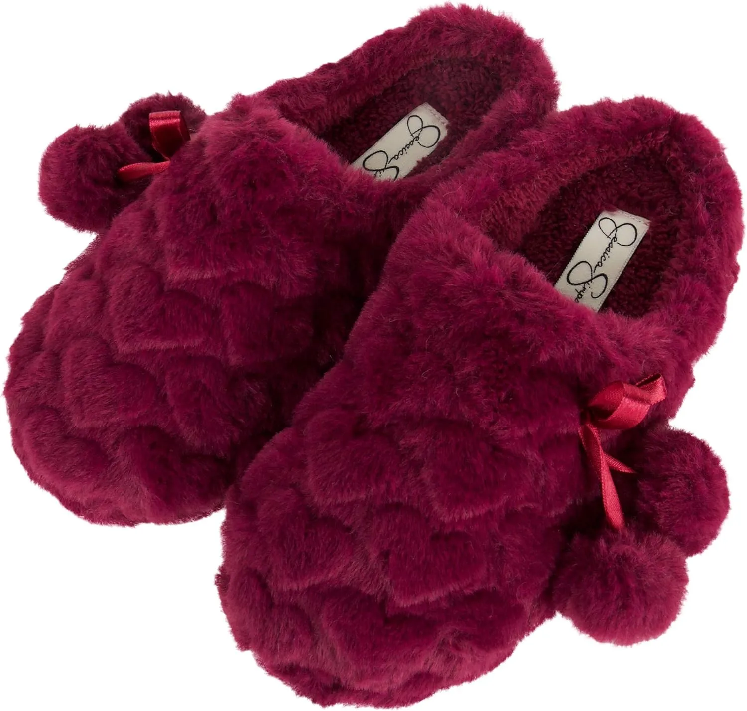 Jessica Simpson Girl's Cute and Cozy Plush Slip on House Slippers with Memory Foam
