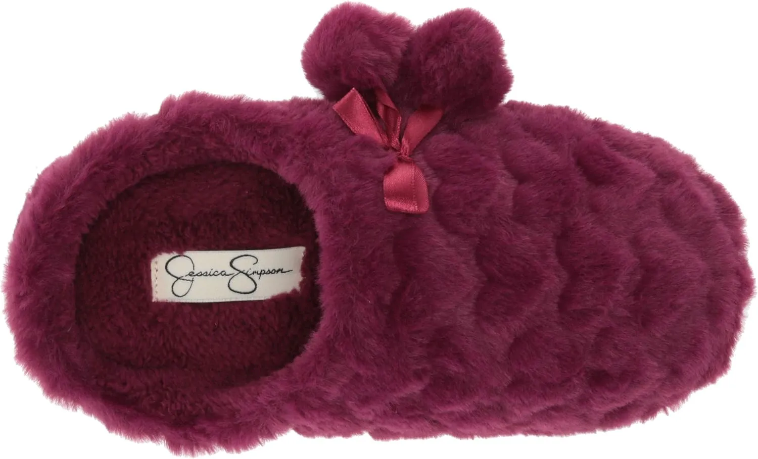 Jessica Simpson Girl's Cute and Cozy Plush Slip on House Slippers with Memory Foam