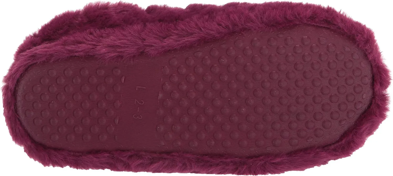 Jessica Simpson Girl's Cute and Cozy Plush Slip on House Slippers with Memory Foam