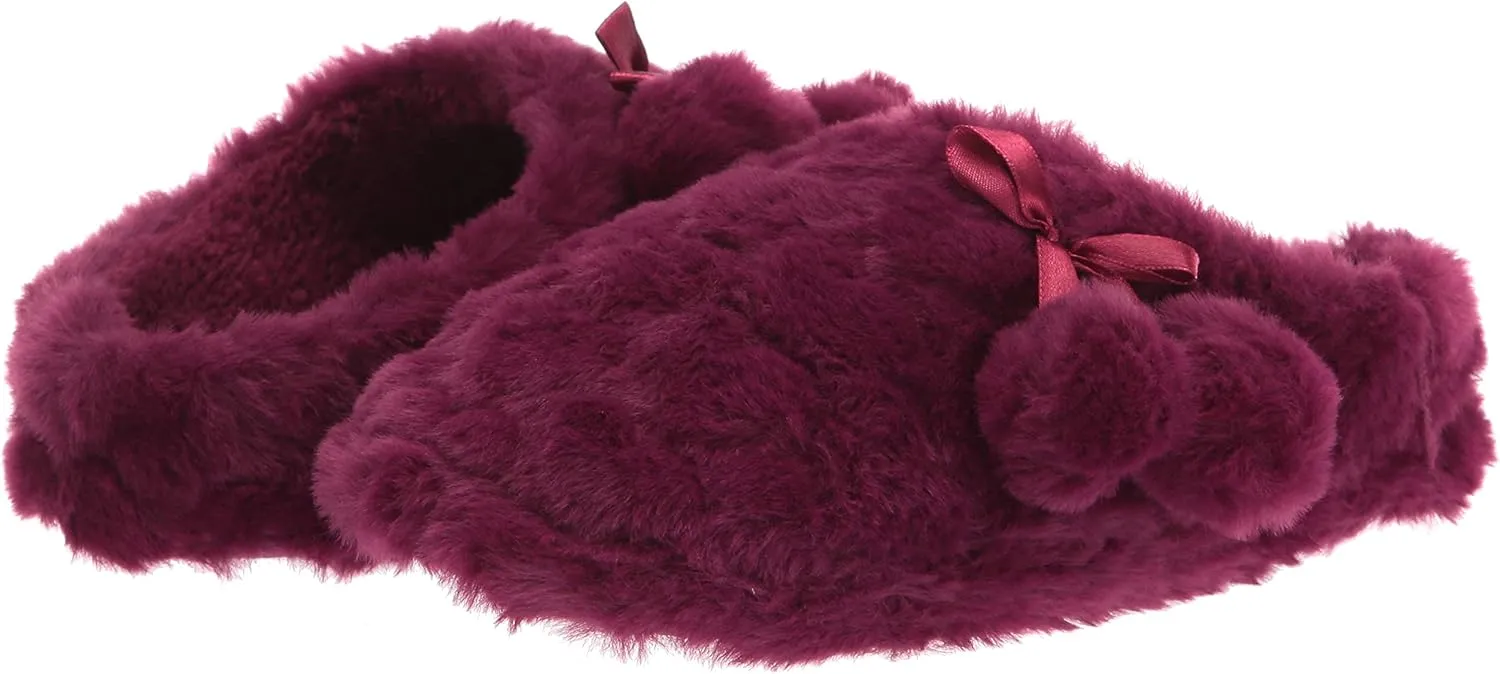 Jessica Simpson Girl's Cute and Cozy Plush Slip on House Slippers with Memory Foam