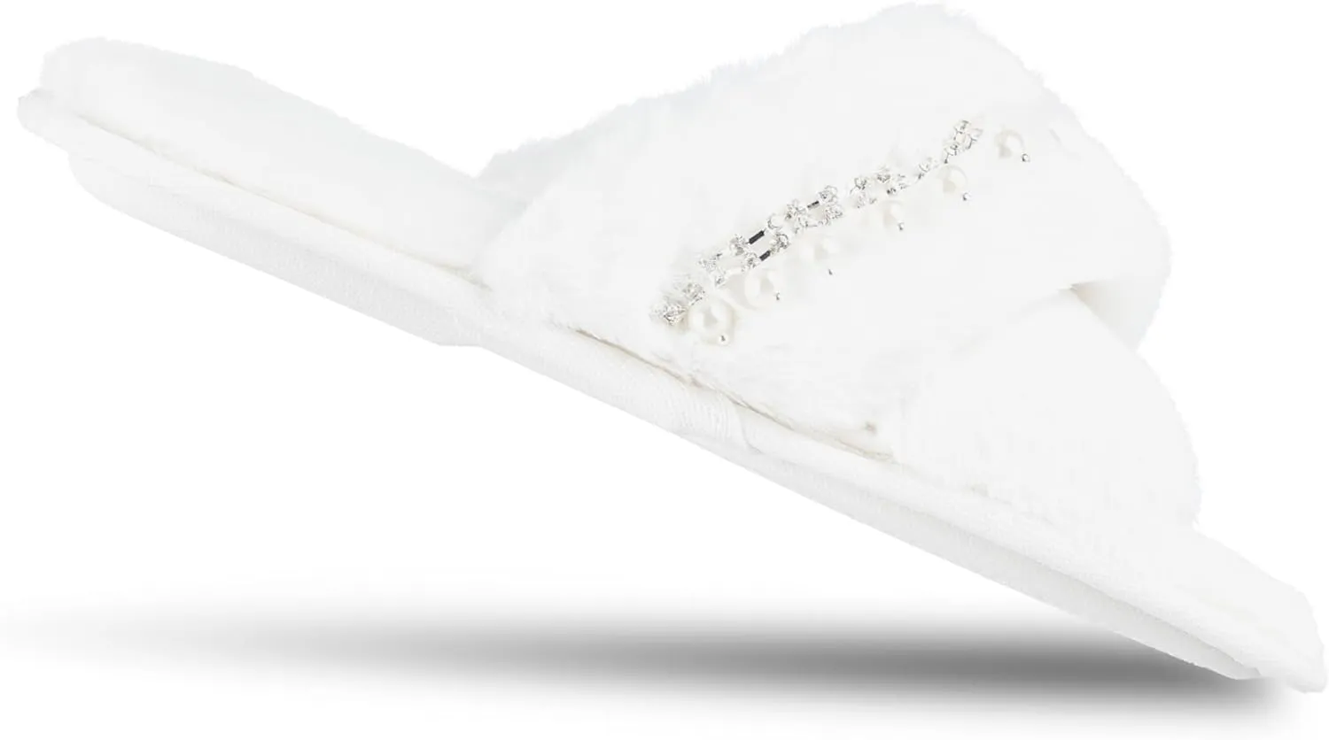 Jessica Simpson Women's Fashion Faux Feather Slide-On Memory Foam Slipper