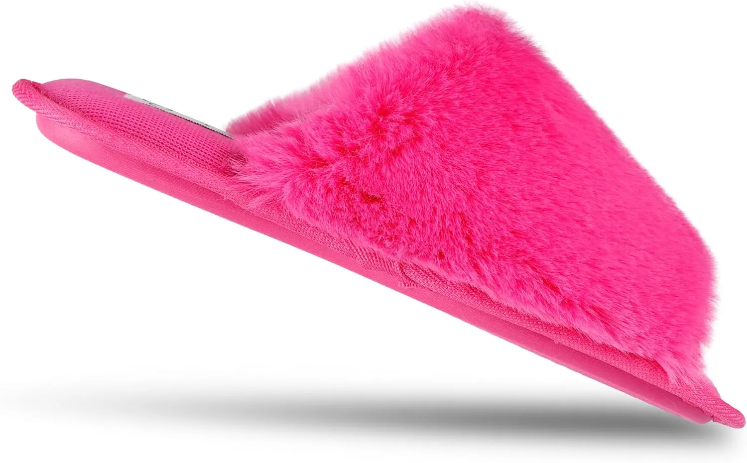 Jessica Simpson Women's Plush Faux Fur Fuzzy Slide on Open Toe Slipper with Memory Foam