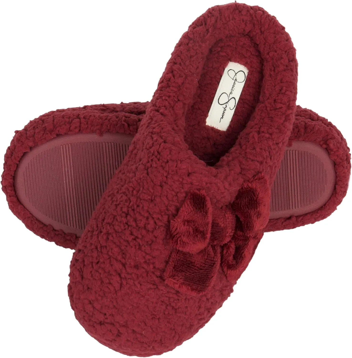 Jessica Simpson Women's Plush Marshmallow Slide on House Slipper Clog with Memory Foam