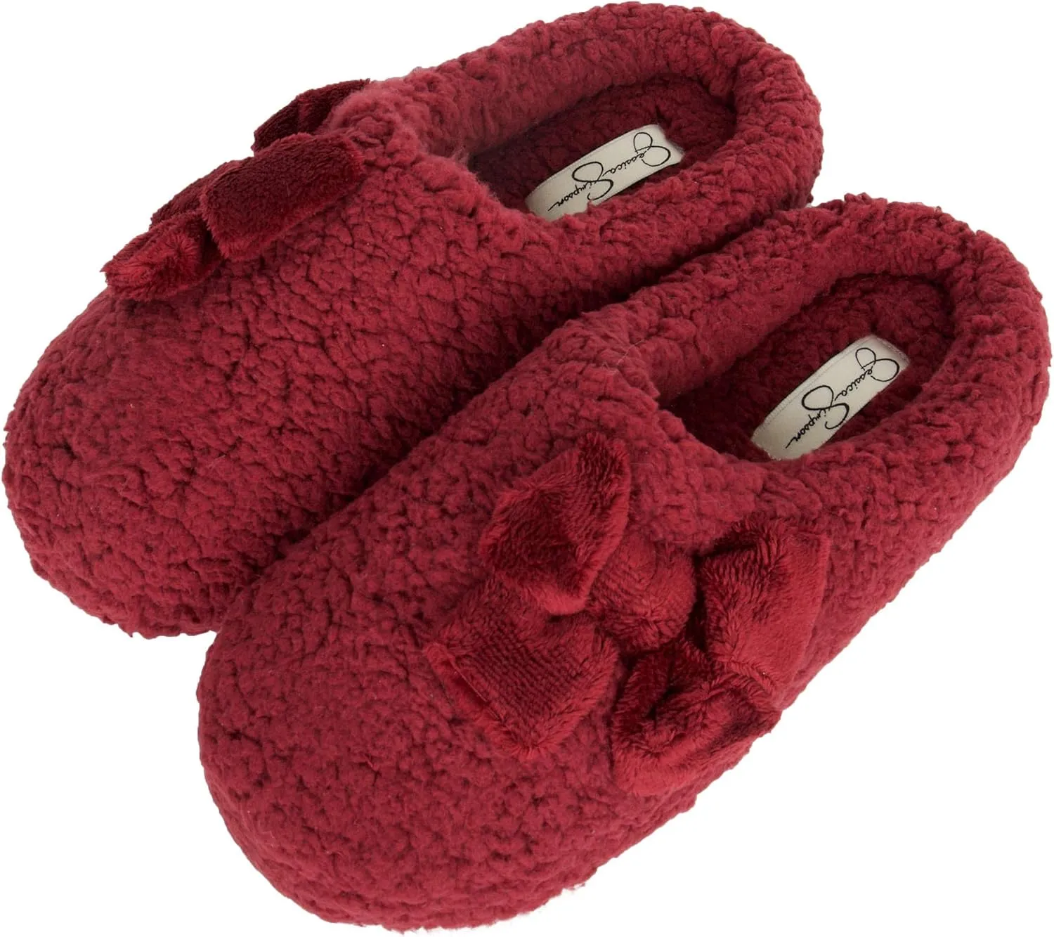 Jessica Simpson Women's Plush Marshmallow Slide on House Slipper Clog with Memory Foam