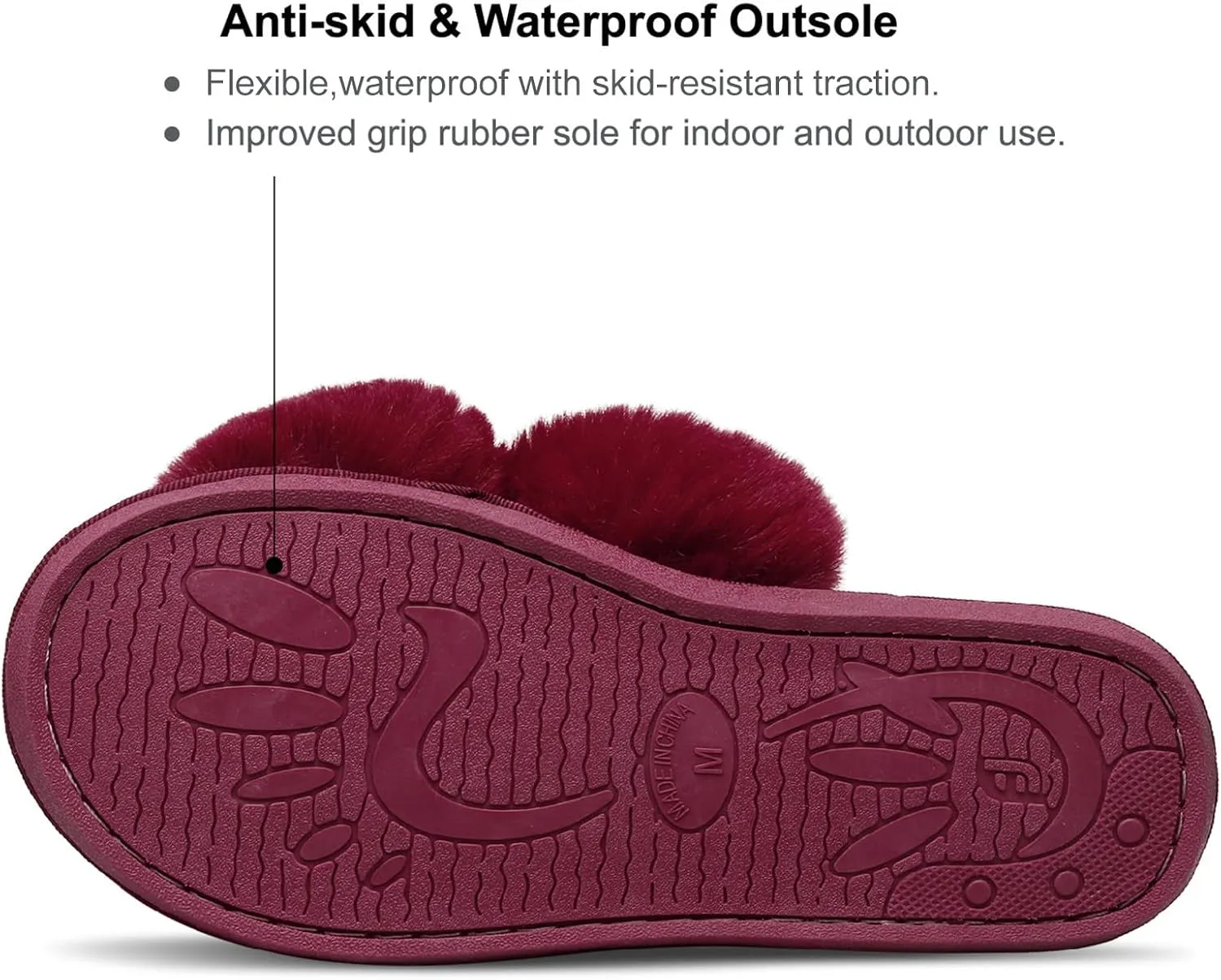 JIASUQI Women's Open Toe Slippers Fuzzy Fluffy House Slippers for Women Cozy Criss Cross Furry Slides Slippers