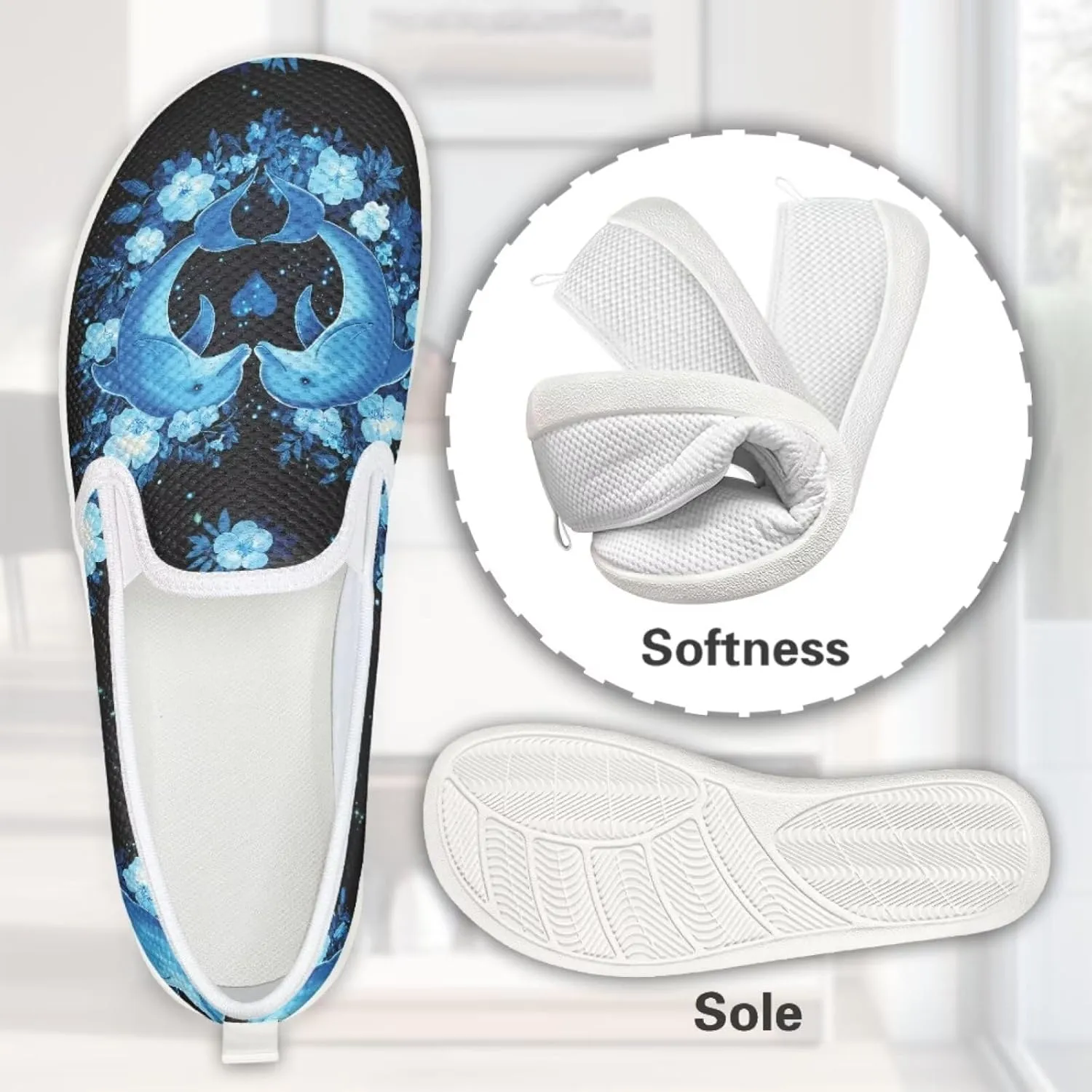 JoyLamoria Hummingbird Sneakers Walking Shoes Teens Adults Elastic Loafers and Flats Quick Drying Sneakers Slip On Shoes Arch Support