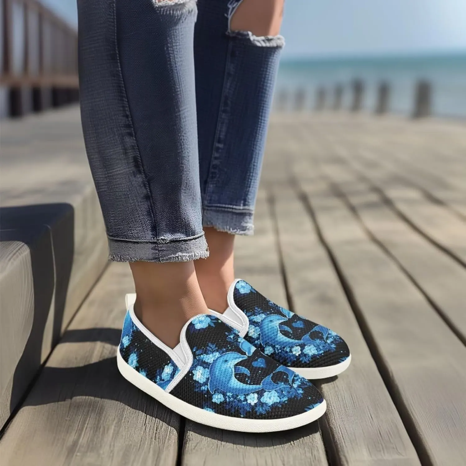 JoyLamoria Hummingbird Sneakers Walking Shoes Teens Adults Elastic Loafers and Flats Quick Drying Sneakers Slip On Shoes Arch Support