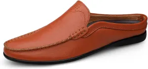 JOYVIP Mens Leater Mules Backless Slip on Walking Shoes Clog Slippers Casual Sandals