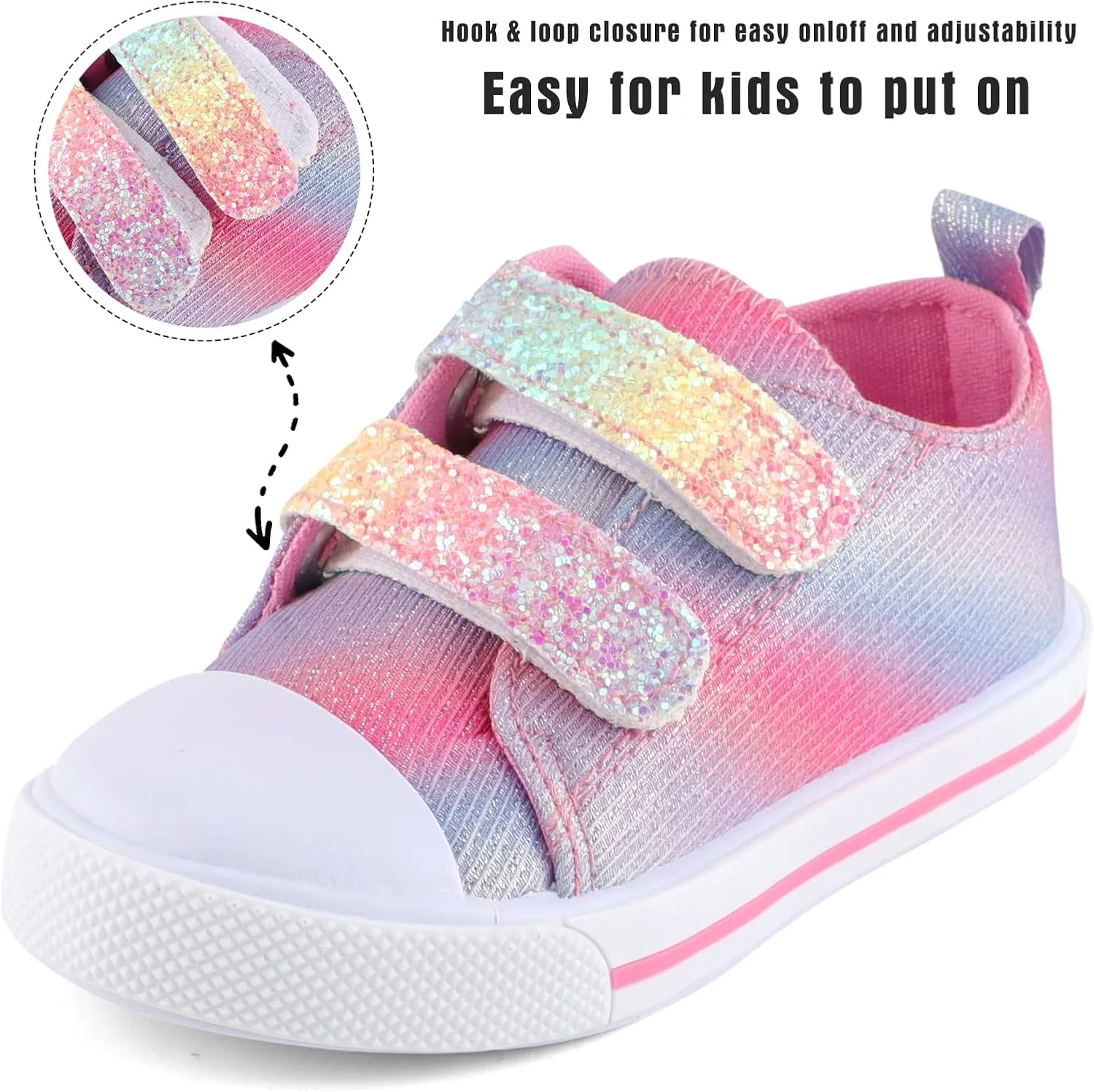 KAKU NANU Toddler Sneakers for Boys and Girls, Cute Cartoon Kids Soft Walking Shoes with Dual Hook and Loop