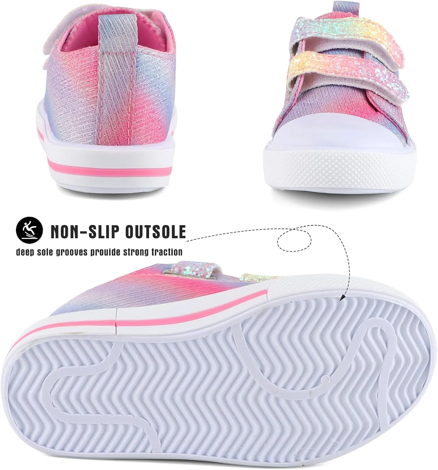 KAKU NANU Toddler Sneakers for Boys and Girls, Cute Cartoon Kids Soft Walking Shoes with Dual Hook and Loop