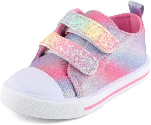 KAKU NANU Toddler Sneakers for Boys and Girls, Cute Cartoon Kids Soft Walking Shoes with Dual Hook and Loop
