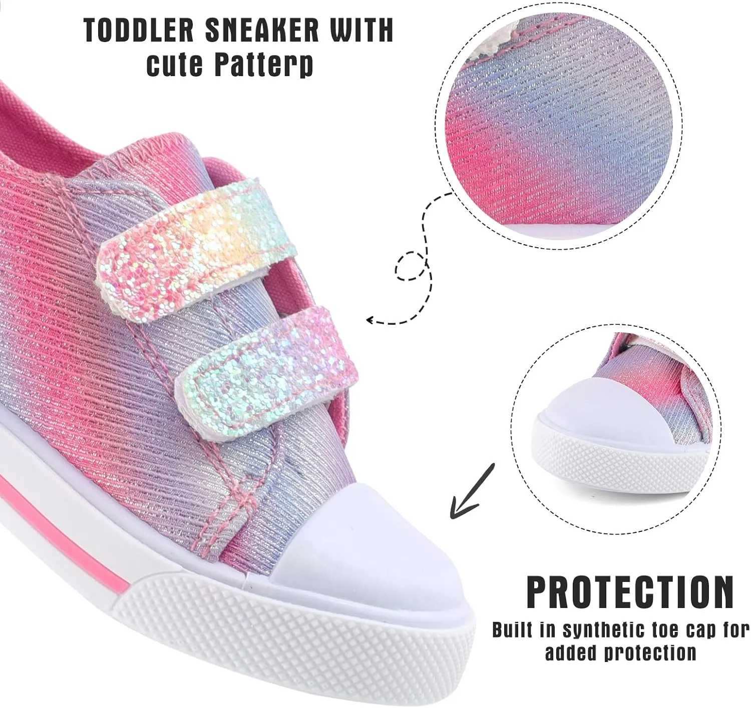 KAKU NANU Toddler Sneakers for Boys and Girls, Cute Cartoon Kids Soft Walking Shoes with Dual Hook and Loop