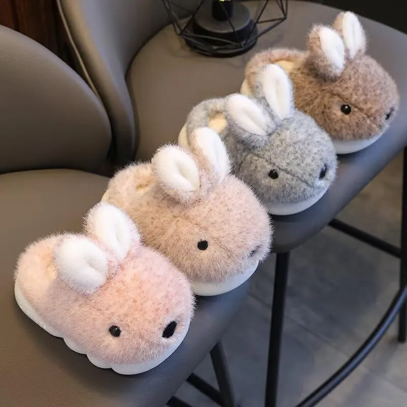 Kid Girl Boy Lovely Rabbit Warm Indoor Slippers for Winter House Bedroom Walking