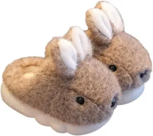 Kid Girl Boy Lovely Rabbit Warm Indoor Slippers for Winter House Bedroom Walking