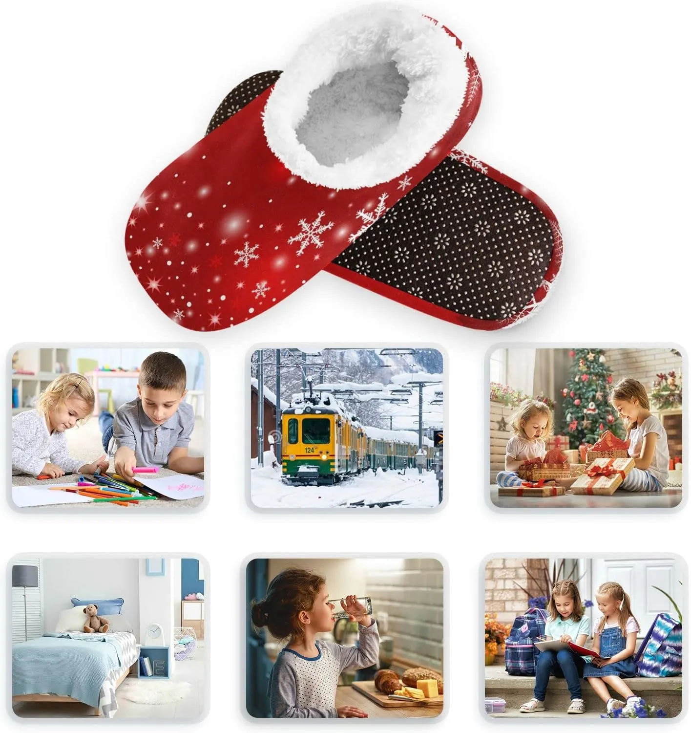 Kids Boys Girls Slippers Soft Memory Foam Indoor Toddler House Slipper Non Slip Spa Travel Household Shoes for Winter Home Bedroom Christmas Dragon Koala Mermaid Bees..