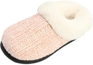 Kid's Girl Memory Foam Comfort Plush Fleece Lined House Slipper - Crochet Rabbit Hair Clog - Warm and Cozy