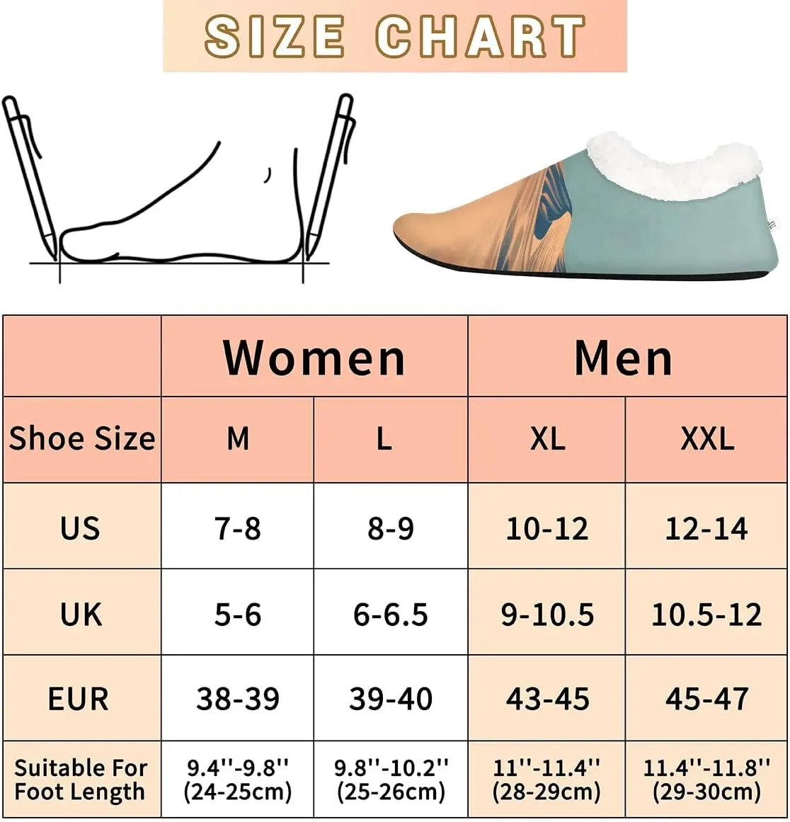 KOBLEN Sunset Landscape Desert Slippers for Women House Shoes with Fleece Lining Wide Comfy Full Slippers Lightweight Cozy Loafer with Rubber Sole Unisex Slippers Adults for Indoor Outdoor