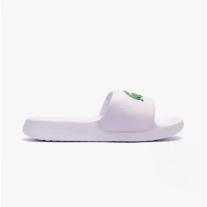 Lacoste CROCO Womens Logo Sliders White/Green