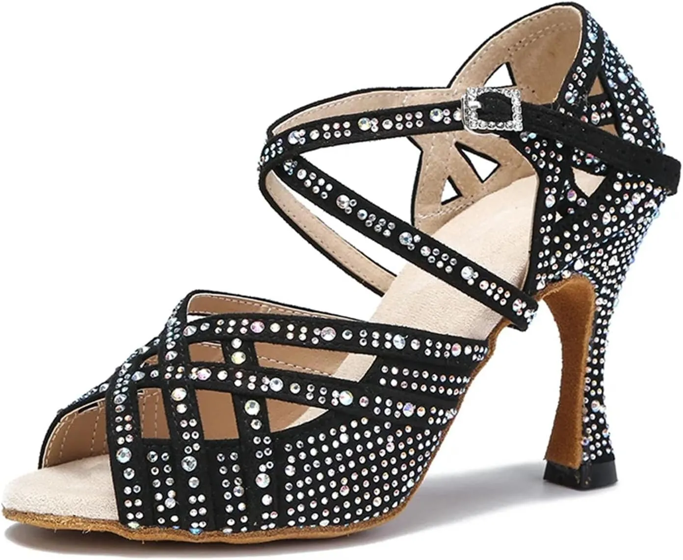 Ladies Jazz-Inspired Mesh Sandals - Breathable Panels with Elastic Bands for Studio Sessions (6CM/2.36")