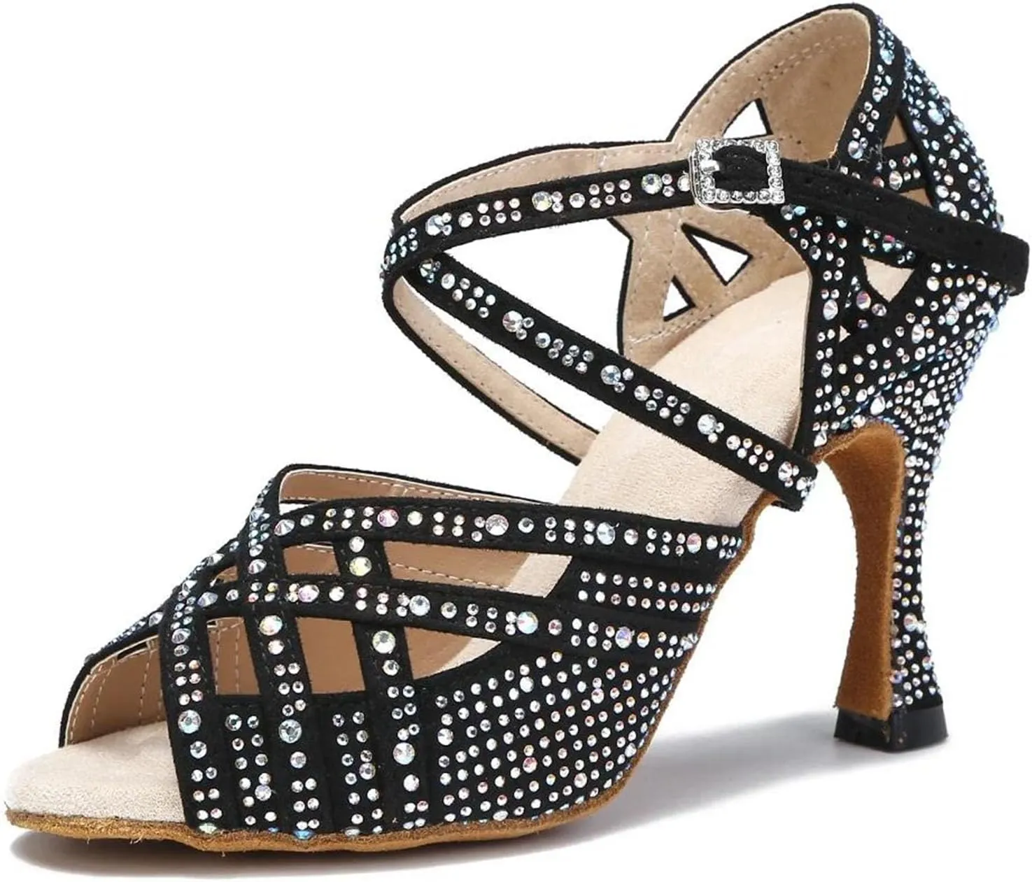Ladies Jazz-Inspired Mesh Sandals - Breathable Panels with Elastic Bands for Studio Sessions (6CM/2.36")