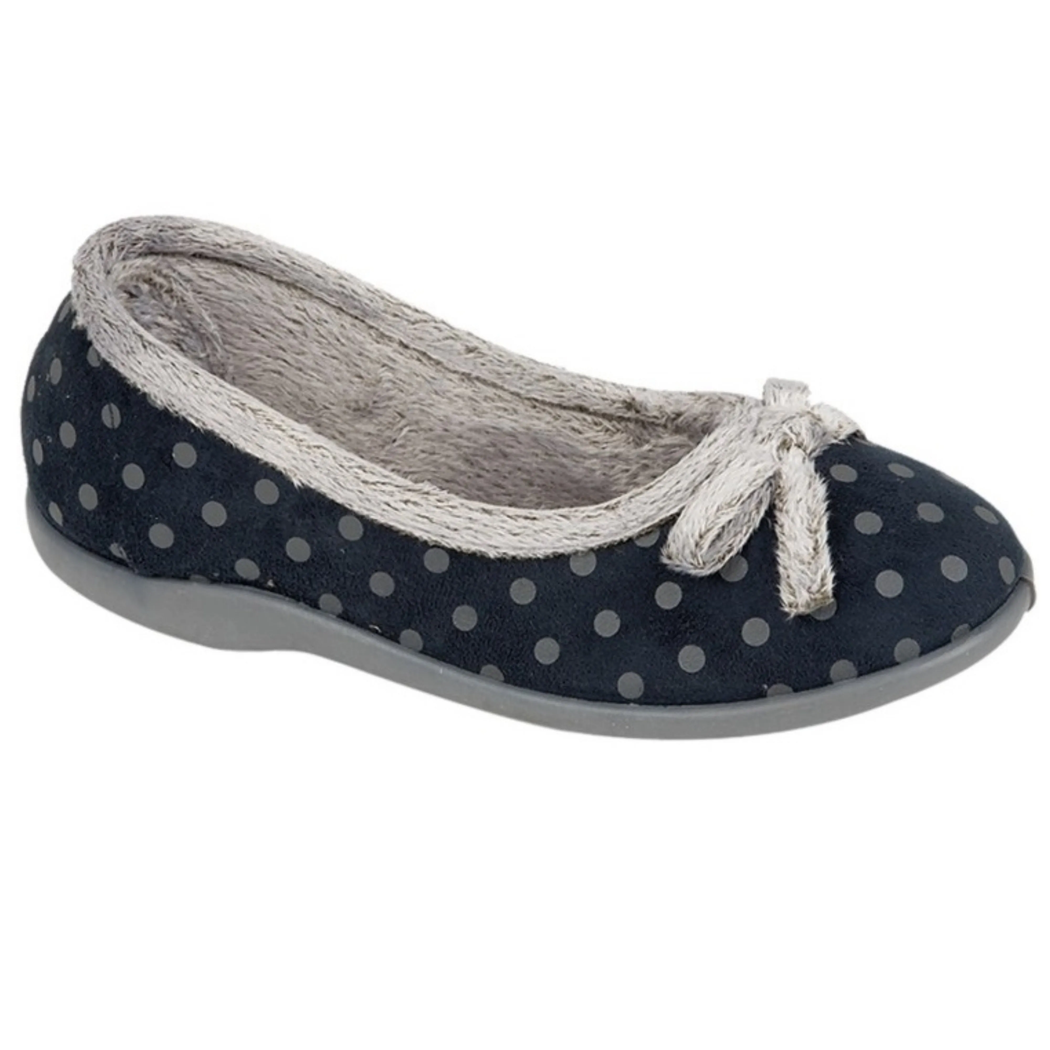 Ladies Polka Dot Bow Slipper (U106)