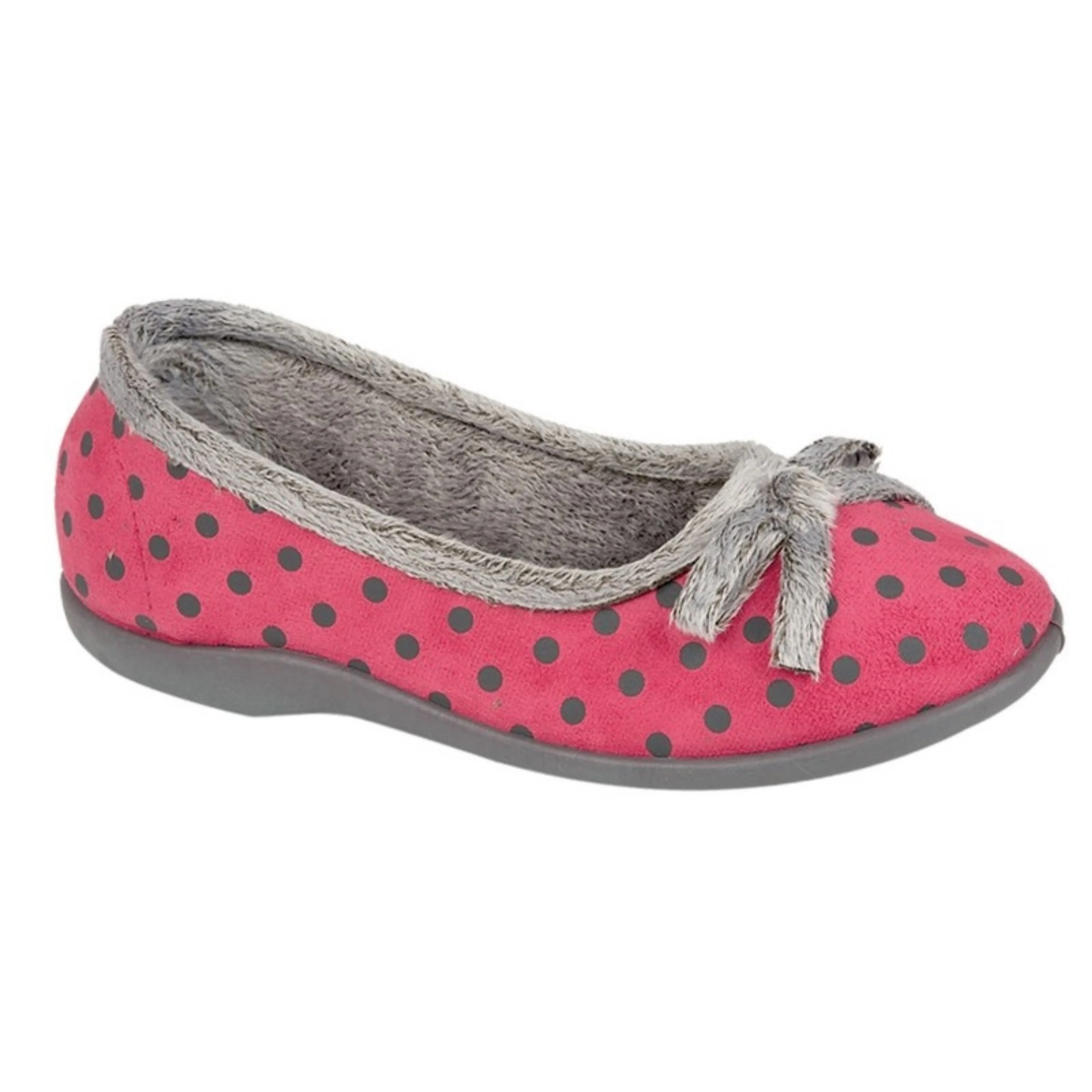 Ladies Polka Dot Bow Slipper (U106)