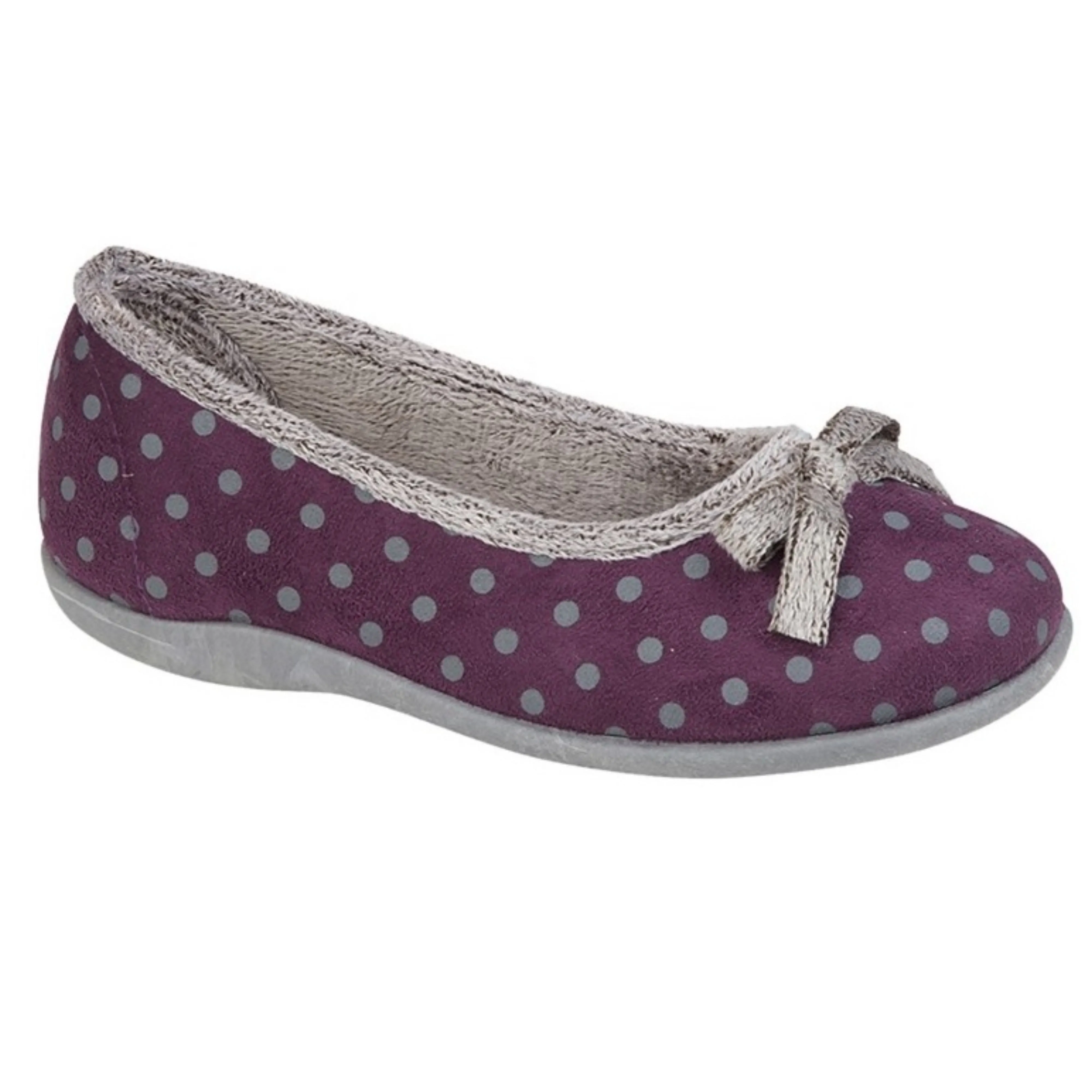 Ladies Polka Dot Bow Slipper (U106)