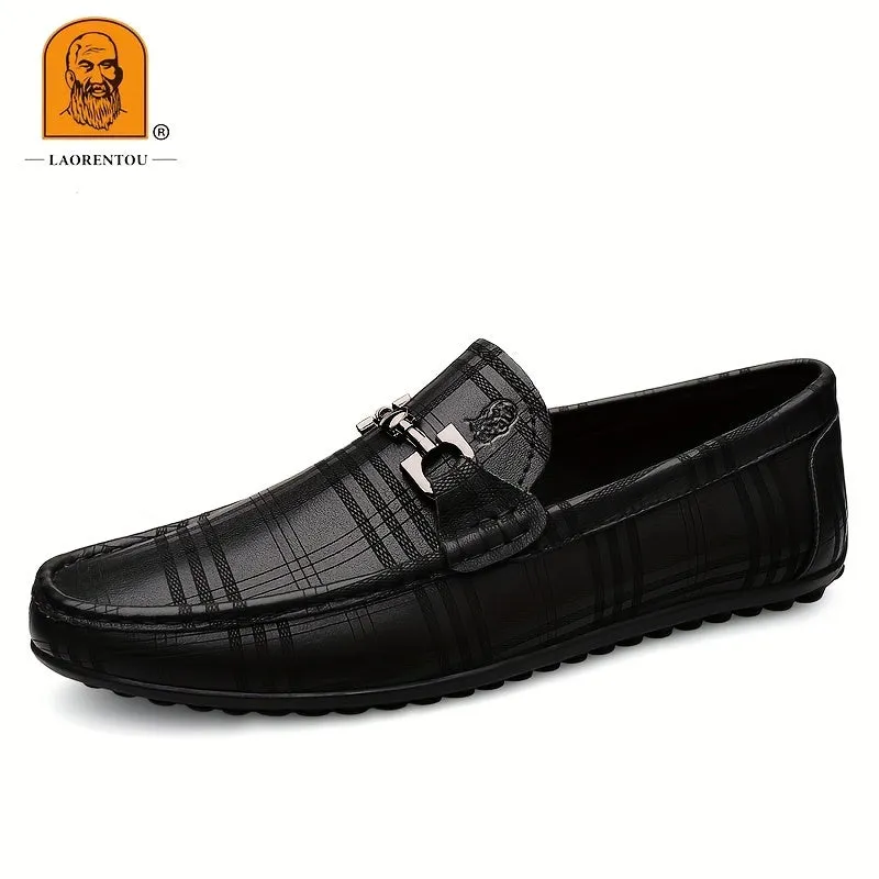 LAORENTOU Men's Leather Shoes | Comfy Slip On Penny Loafer