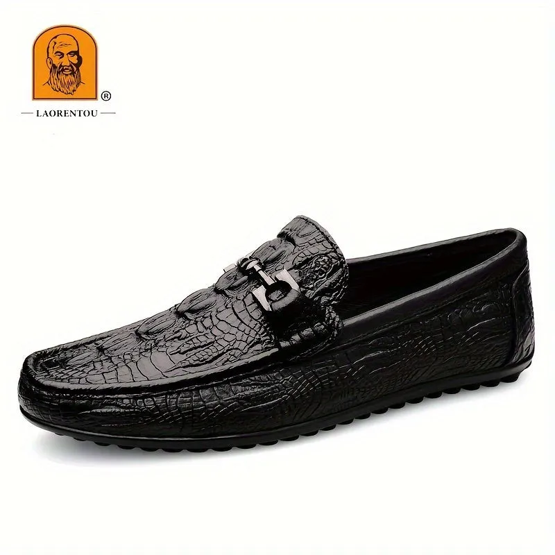 LAORENTOU Men's Leather Shoes | Comfy Slip On Penny Loafer