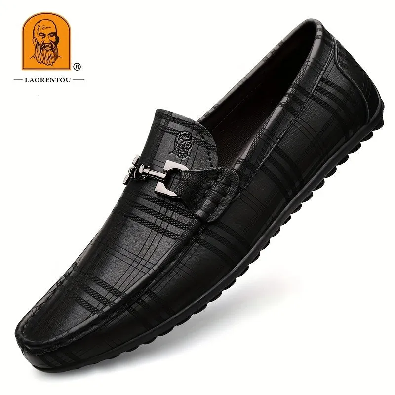 LAORENTOU Men's Leather Shoes | Comfy Slip On Penny Loafer