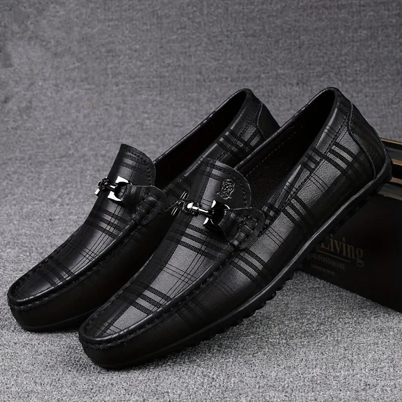 LAORENTOU Men's Leather Shoes | Comfy Slip On Penny Loafer