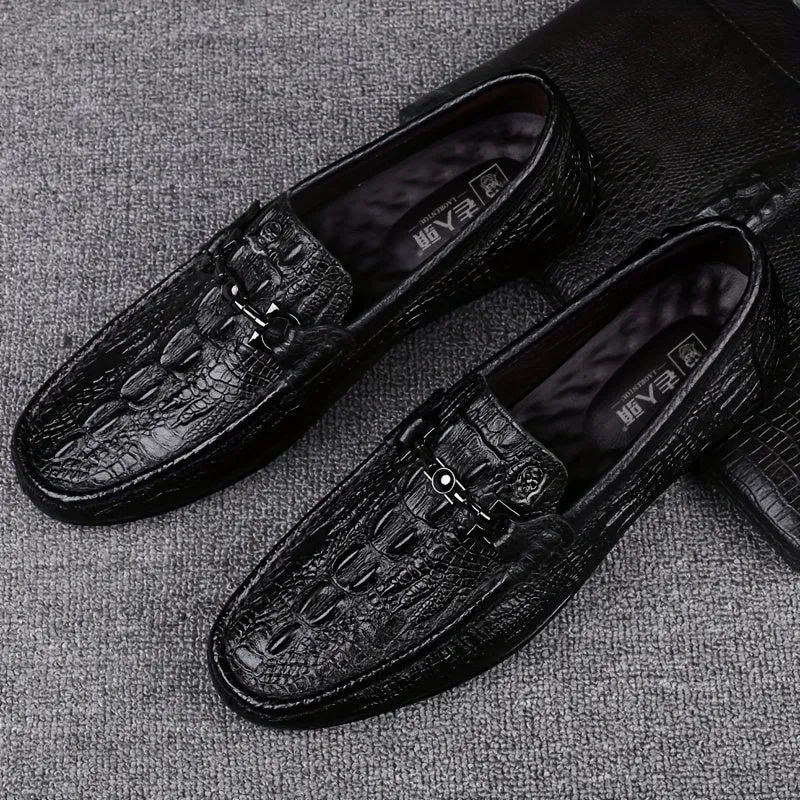 LAORENTOU Men's Leather Shoes | Comfy Slip On Penny Loafer