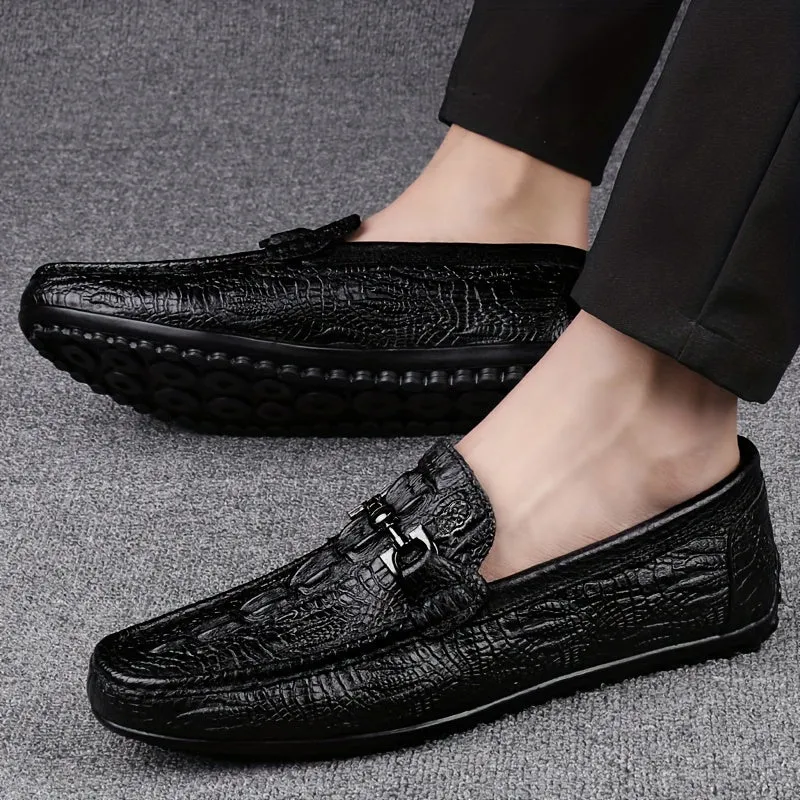 LAORENTOU Men's Leather Shoes | Comfy Slip On Penny Loafer