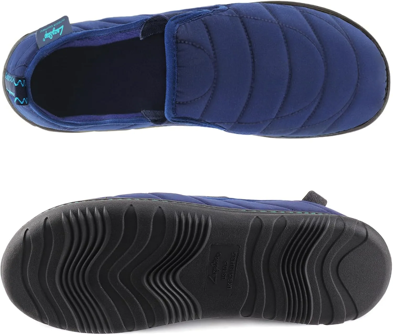 LazyStep Men's Loafer Slippers with Memory Foam and Indoor Outdoor House Shoes
